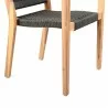 Madsen Outdoor Patio Charcoal Rope Arm Chair in Natural Acacia - Leg Close-Up - Madsen Outdoor Patio Charcoal Rope Arm Chair in Natural Acacia - Leg Close-Up