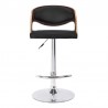 Armen Living Malibu Swivel Barstool In Black Faux Leather With Dark Oak Wood Finish 002