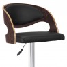 Armen Living Malibu Swivel Barstool In Black Faux Leather With Dark Oak Wood Finish 005