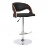 Armen Living Malibu Swivel Barstool In Black Faux Leather With Dark Oak Wood Finish 001