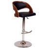  Malibu Swivel Barstool In Black PU/ Walnut Veneer and Chrome Base 001
