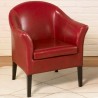 1404 Red Leather Club Chair - Lifestyle