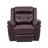 Armen Living Marcel Manual Recliner Chair in Dark Brown Leather- Front