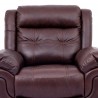 Armen Living Marcel Manual Recliner Chair in Dark Brown Leather- Front Close up