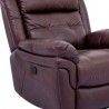 Armen Living Marcel Manual Recliner Chair in Dark Brown Leather- Side Close up