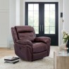 Armen Living Marcel Manual Recliner Chair in Dark Brown Leather