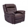 Armen Living Marcel Manual Recliner Chair in Dark Brown Leather Side