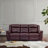 Armen Living Marcel Manual Reclining Sofa in Dark Brown Leather