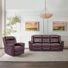 Armen Living Marcel Manual Reclining Sofa in Dark Brown Leather Set
