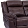 Armen Living Marcel Manual Reclining Sofa in Dark Brown Leather Front