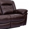 Armen Living Marcel Manual Reclining Sofa in Dark Brown Leather Front