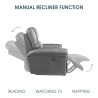 Armen Living Marcel Manual Reclining Sofa in Dark Brown Leather Front