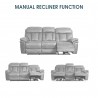 Armen Living Marcel Manual Reclining Sofa in Dark Brown Leather Front