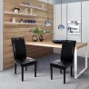 Armen Living Black Bonded Leather Side Chair Md-014 - Set of 2