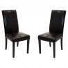 Armen Living Black Bonded Leather Side Chair Md-014 - Set of 2