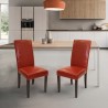 Armen Living Red Bonded Leather Side Chair Md-014 - Set of 2
