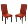 Armen Living Red Bonded Leather Side Chair Md-014 - Set of 2