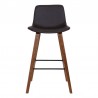 Armen Living Maddie Contemporary Barstool in Walnut Wood Finish and Brown Faux Leather 002