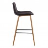 Armen Living Maddie Contemporary Barstool in Walnut Wood Finish and Brown Faux Leather 004