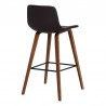 Armen Living Maddie Contemporary Barstool in Walnut Wood Finish and Brown Faux Leather 005