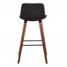Armen Living Maddie Contemporary Barstool in Walnut Wood Finish and Brown Faux Leather 003