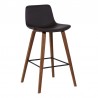 Armen Living Maddie Contemporary Barstool in Walnut Wood Finish and Brown Faux Leather 001
