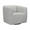 Melanie Swivel Dove Gray Genuine Leather Barrel Chair 1