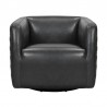 Melanie Swivel Pewter Genuine Leather Barrel Chair 5