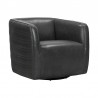 Melanie Swivel Pewter Genuine Leather Barrel Chair 3