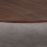 Armen Living Melody Round Coffee Table in Concrete and Brown Brushed Oak Wood Half