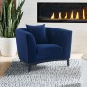 Armen Living Melange Velvet Accent Chair With Black Wood Base 1