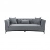 Armen Living Melange Gray Velvet Sofa with Black Wood Base
