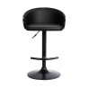 Armen Living Montego Adjustable Black Faux Leather Swivel Barstool In Black Powder Coated Finish 001