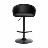 Armen Living Montego Adjustable Black Faux Leather Swivel Barstool In Black Powder Coated Finish 001 - Armen Living Montego Adjustable Black Faux Leather Swivel Barstool In Black Powder Coated Finish 001