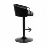 Armen Living Montego Adjustable Black Faux Leather Swivel Barstool In Black Powder Coated Finish 002 - Armen Living Montego Adjustable Black Faux Leather Swivel Barstool In Black Powder Coated Finish 002