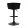 Armen Living Montego Adjustable Black Faux Leather Swivel Barstool In Black Powder Coated Finish 005