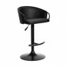 Armen Living Montego Adjustable Black Faux Leather Swivel Barstool In Black Powder Coated Finish 004 - Armen Living Montego Adjustable Black Faux Leather Swivel Barstool In Black Powder Coated Finish 004