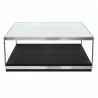 Manchester Contemporary Coffee Table with Polished Stainless Steel and Glass Top - Manchester Contemporary Coffee Table with Polished Stainless Steel and Glass Top