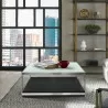 Manchester Contemporary Coffee Table with Polished Stainless Steel and Glass Top - Lifestyle - Manchester Contemporary Coffee Table with Polished Stainless Steel and Glass Top - Lifestyle