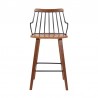 Armen Living Micah Walnut And Metal Modern 26" Counter Height Bar Stool In Black Powder Coated Footrest/Back 006