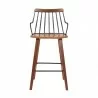 Armen Living Micah Walnut And Metal Modern 26" Counter Height Bar Stool In Black Powder Coated Footrest/Back 006 - Armen Living Micah Walnut And Metal Modern 26" Counter Height Bar Stool In Black Powder Coated Footrest/Back 006