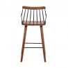 Armen Living Micah Walnut And Metal Modern 26" Counter Height Bar Stool In Black Powder Coated Footrest/Back 005