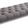 Armen Living Milo Bench In Brushed Stainless Steel finish With Gray Fabric 006