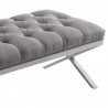 Armen Living Milo Bench In Brushed Stainless Steel finish With Gray Fabric 005