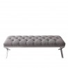 Milo Bench in Brushed Stainless Steel finish with Grey Fabric - Front