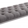 Milo Bench in Brushed Stainless Steel finish with Grey Fabric - Seat Close-Up