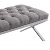 Milo Bench in Brushed Stainless Steel finish with Grey Fabric - Leg Close-up