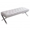 Milo Bench in Brushed Stainless Steel finish with White PU - Angled View