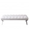 Milo Bench in Brushed Stainless Steel finish with White PU - Front
