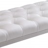 Milo Bench in Brushed Stainless Steel finish with White PU - Seat Close-Up